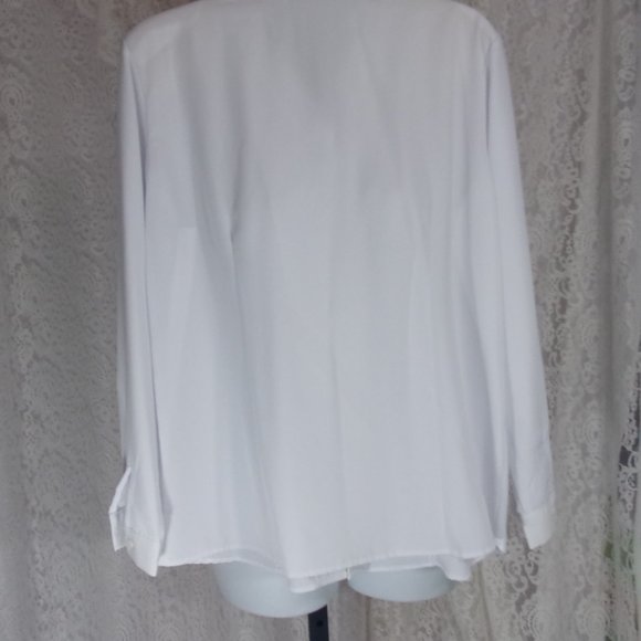 Anna Bright White Portrait Collar L/S Top Blouse NWOT Size XL - Picture 5 of 5